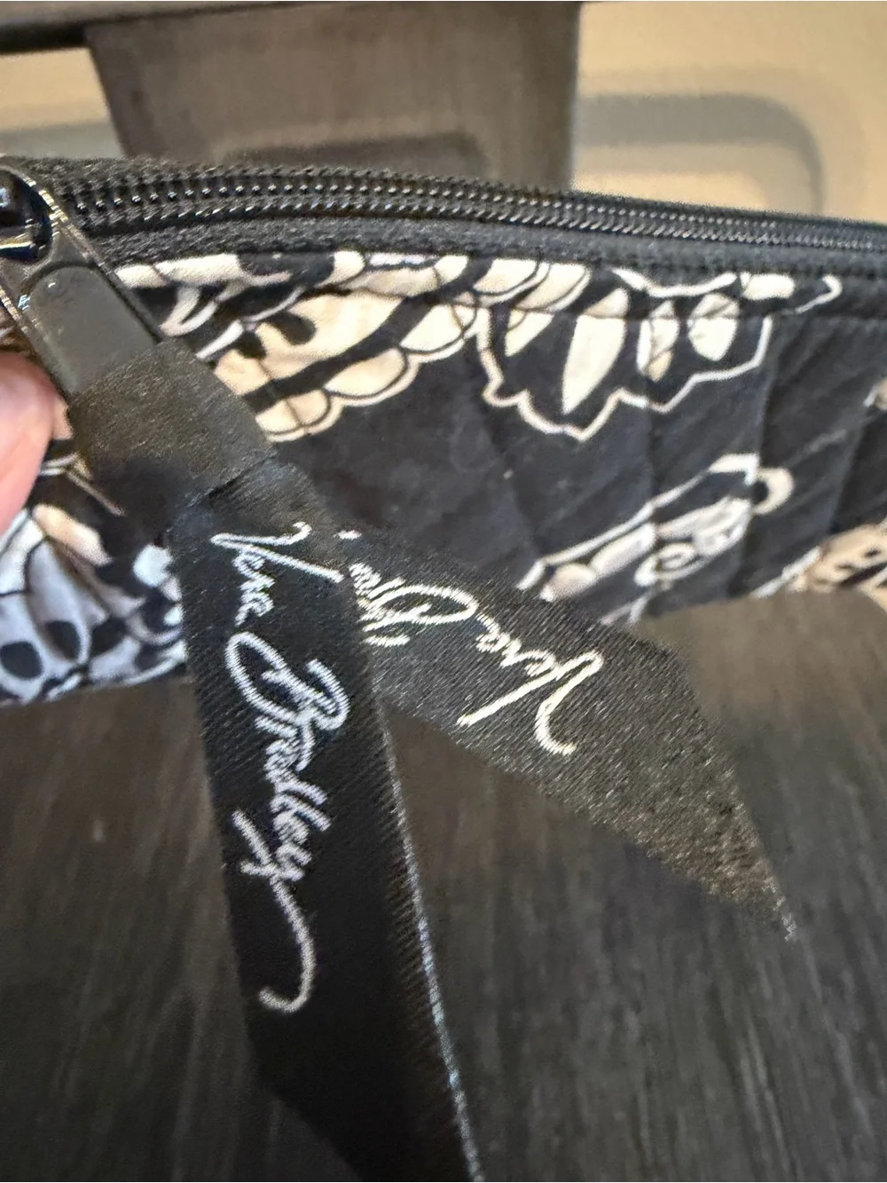 Vera Bradley Retired Midnight Paisley Quilted Zip Cosmetic Makeup Pouch